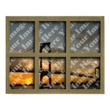 Create Your Own 6 Pane Light Brown Window Frame