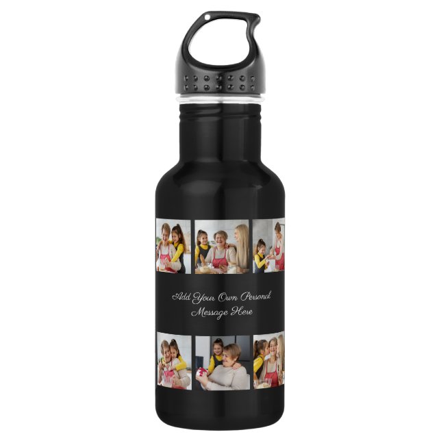 Create Your Own 6 Photo Collage Add Your Greeting 532 Ml Water Bottle (Front)