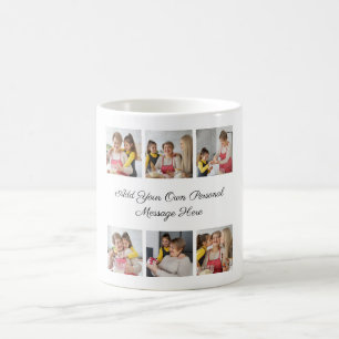 Create Your Own 6 Photo Collage Add Your Greeting Coffee Mug