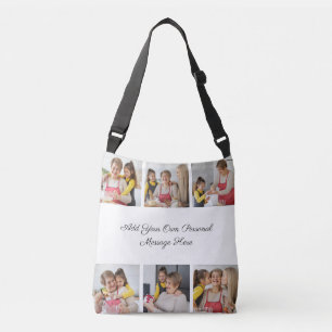 Create Your Own 6 Photo Collage Add Your Greeting Crossbody Bag
