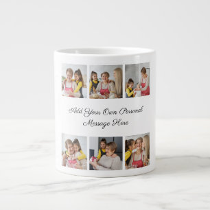 Create Your Own 6 Photo Collage Add Your Greeting Large Coffee Mug