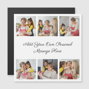 Create Your Own 6 Photo Collage Add Your Greeting Magnetic Invitation
