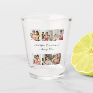 Create Your Own 6 Photo Collage Add Your Greeting Shot Glass