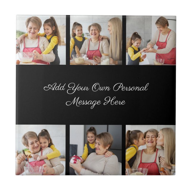 Create Your Own 6 Photo Collage Add Your Greeting Tile (Front)