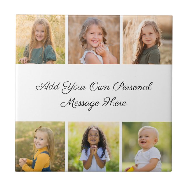 Create Your Own 6 Photo Collage Add Your Greeting Tile (Front)