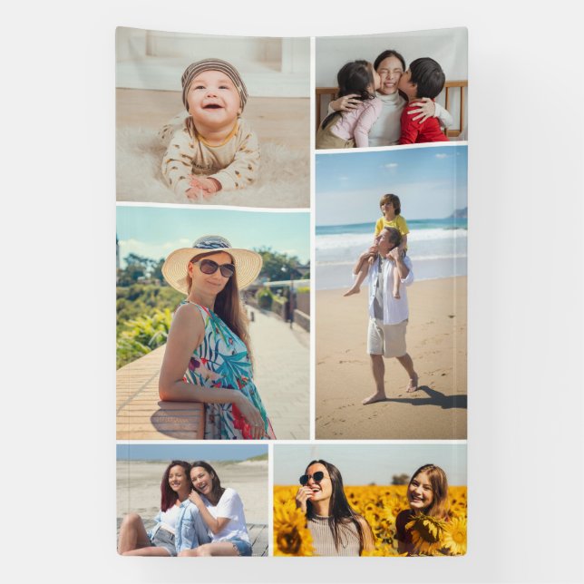Create Your Own 6 Photo Collage Banner (Vertical)