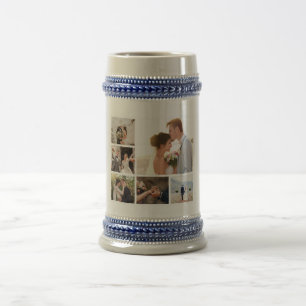 Create Your Own 6 Photo Collage Beer Stein