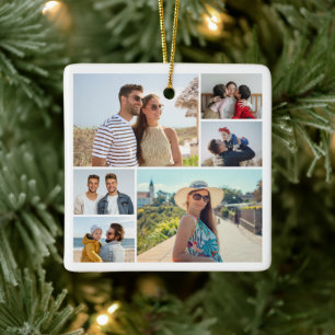 Create Your Own 6 Photo Collage Ceramic Ornament