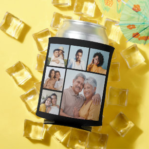 Create Your Own 6 Photo Collage Editable Colour Can Cooler