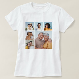 Create Your Own 6 Photo Collage Editable Colour T-Shirt
