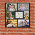 Create Your Own 6 Photo Collage Family Quote Black Faux Canvas Print<br><div class="desc">A trendy photo collage canvas art with a beautiful family quote-"Together we make a family". Personalize with 6 of your favourite pictures to make it a special family keepsake.</div>