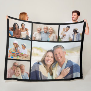 Create Your Own 6 Photo Collage  Fleece Blanket