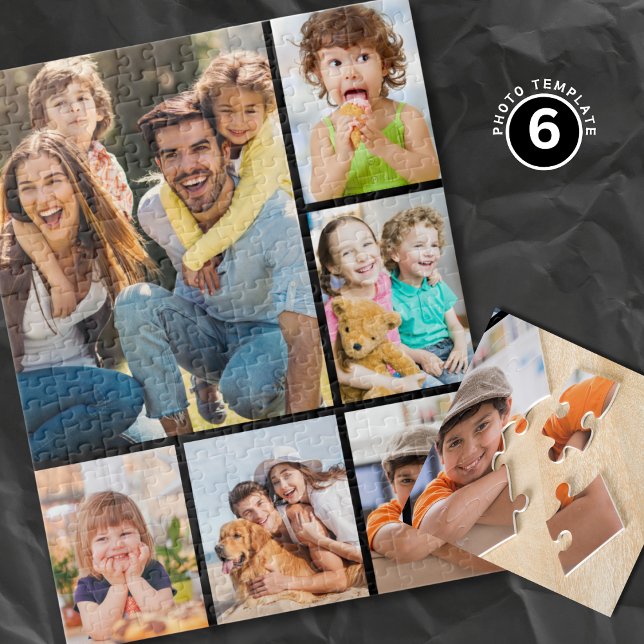 Create Your own 6 Photo Collage Gift Simple Easy Jigsaw Puzzle (Creator Uploaded)