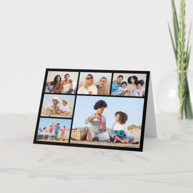 Create Your Own 6 Photo Collage Greeting Card (Front)
