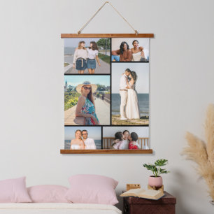 Create Your Own 6 Photo Collage Hanging Tapestry