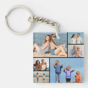 Create Your Own 6 Photo Collage Keychain