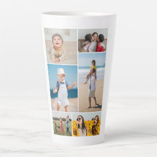Create Your Own 6 Photo Collage Latte Mug
