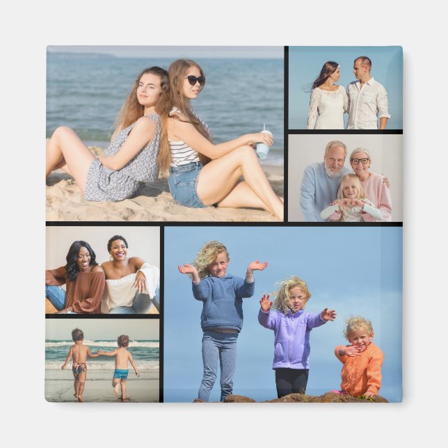 Create Your Own 6 Photo Collage Magnet (Front)