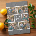 Create Your Own 6 Photo Collage - Monogram White Kitchen Towel<br><div class="desc">Use up to six square photos to create a unique and personal gift. If you need to adjust the pictures,  click on the customize tool to make changes. Photo Credit: Photography © Storytree Studios,  Stanford,  CA</div>