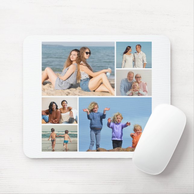 Create Your Own 6 Photo Collage Mouse Pad (With Mouse)