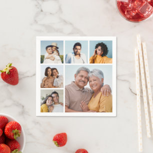 Create Your Own 6 Photo Collage Napkin