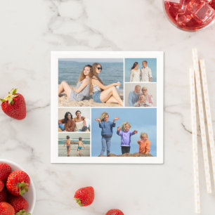 Create Your Own 6 Photo Collage Napkin