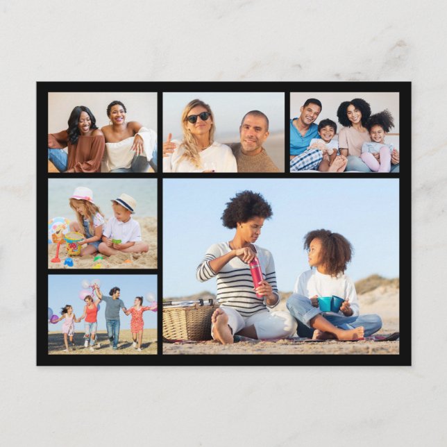 Create Your Own 6 Photo Collage  Postcard (Front)