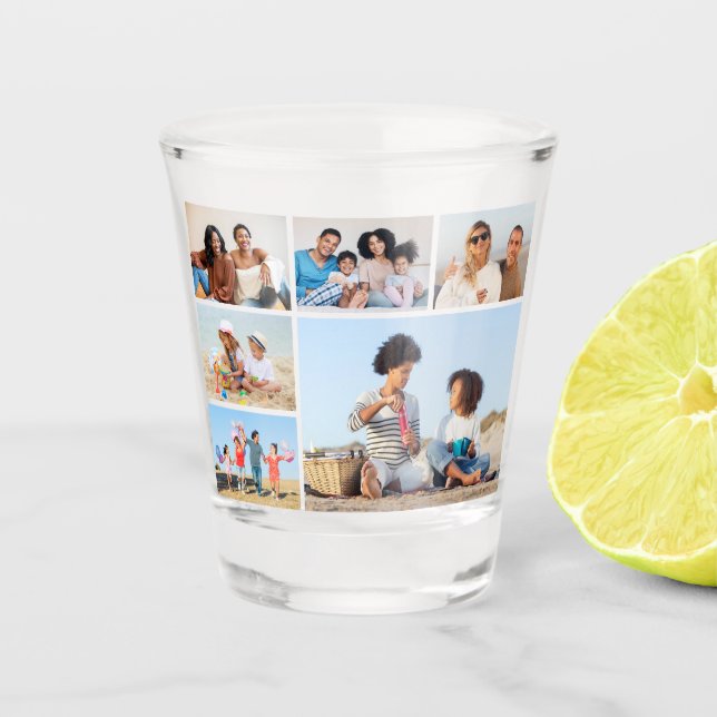 Create Your Own 6 Photo Collage Shot Glass (Front)