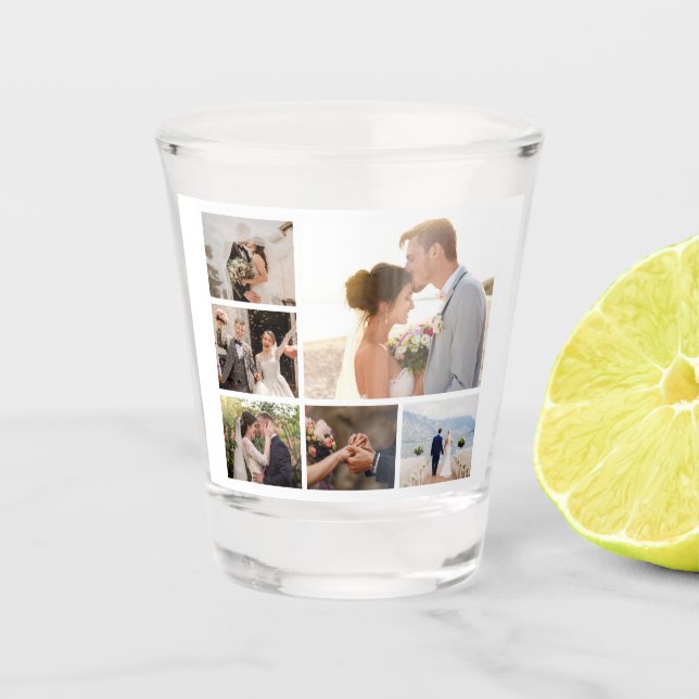 Create Your Own 6 Photo Collage Shot Glass (Front)