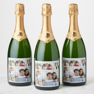 Create Your Own 6 Photo Collage  Sparkling Wine Label