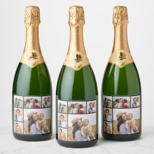 Create Your Own 6 Photo Collage  Sparkling Wine Label