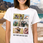 Create Your Own 6 Photo Collage T-Shirt<br><div class="desc">Create your own custom photo t-shirt featuring 6 of your favourite pictures in a simple photo collage grid alongside personalized text in modern typography.</div>
