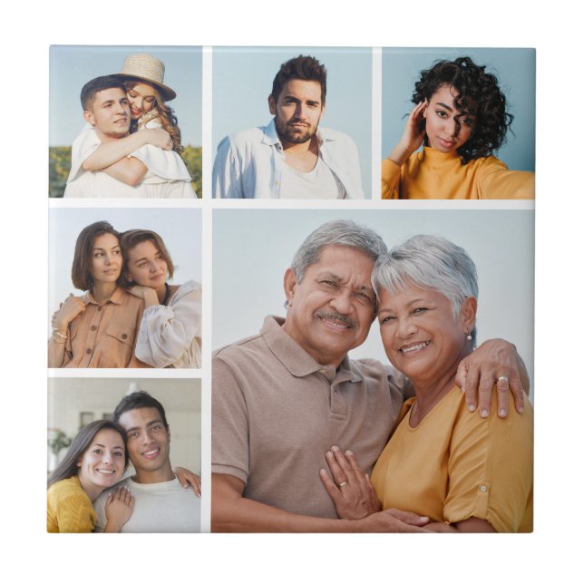 Create Your Own 6 Photo Collage  Tile (Front)