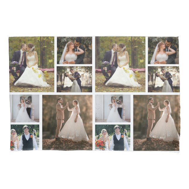 Create Your Own 6 Photo Wedding Collage Pillowcase (Front)