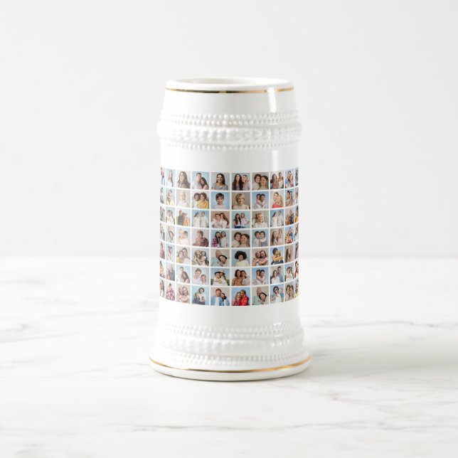 Create Your Own 70 Photo Collage Beer Stein (Center)