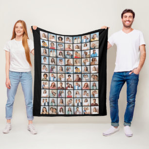 Create Your Own 70 Photo Collage  Fleece Blanket