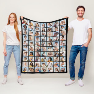 Create Your Own 70 Photo Collage  Fleece Blanket