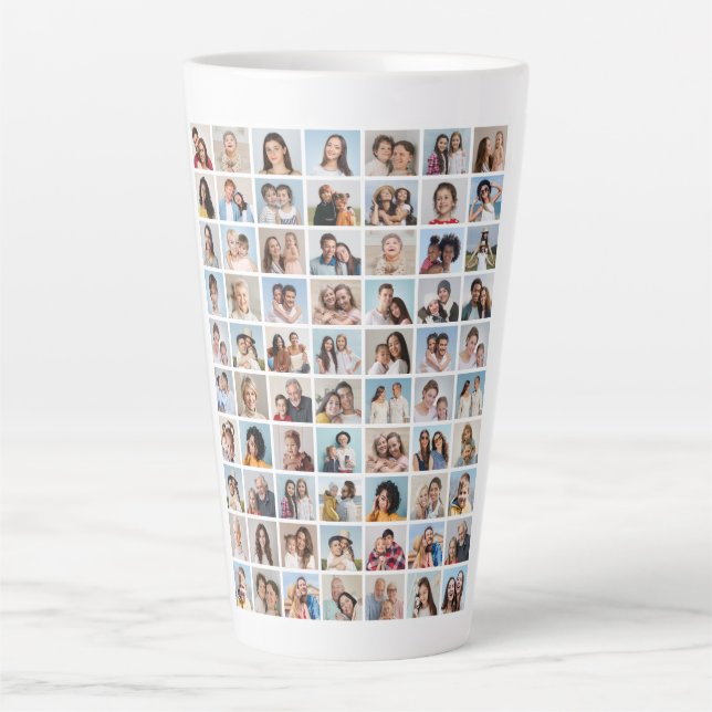 Create Your Own 70 Photo Collage Latte Mug (Front)