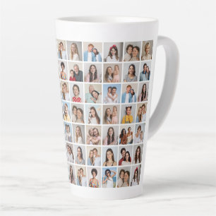 Create Your Own 70 Photo Collage Latte Mug