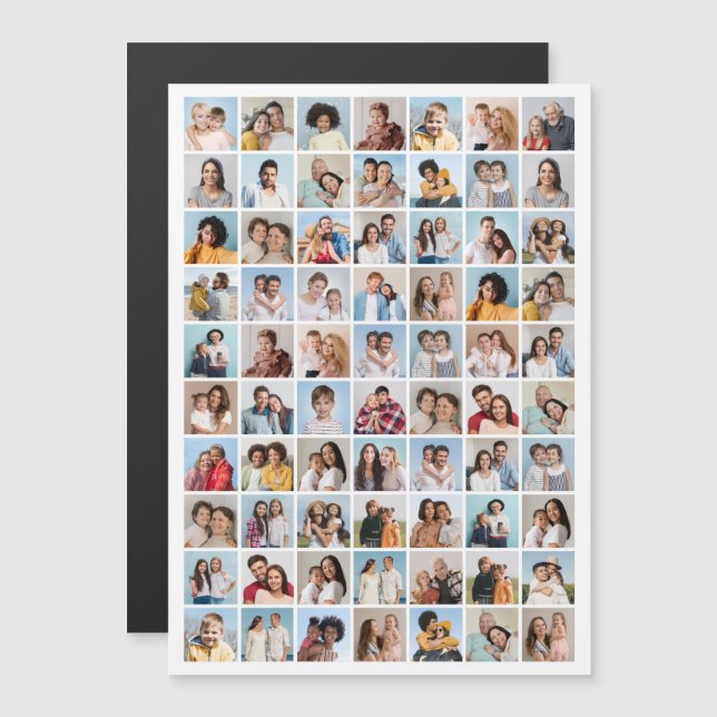 Create Your Own 70 Photo Collage Magnetic Card (Front/Back)