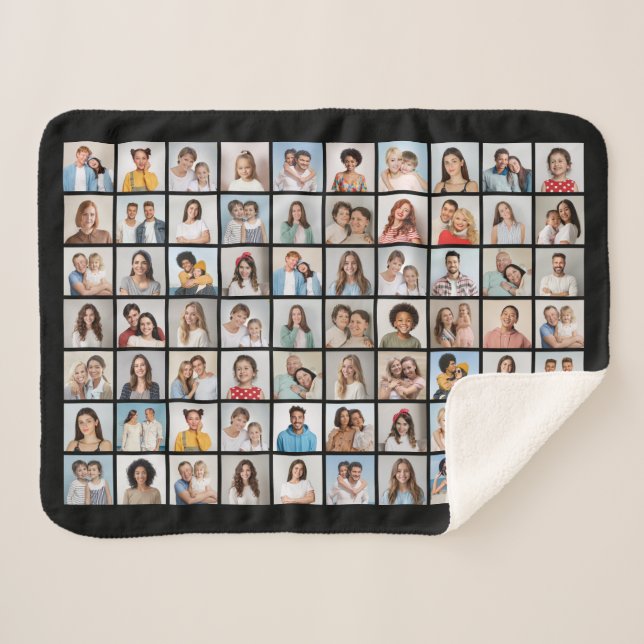 Create Your Own 70 Photo Collage Sherpa Blanket (Front (Horizontal))