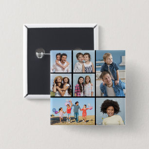  Create Your Own 7 Photo Collage  2 Inch Square Button