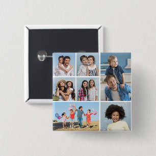  Create Your Own 7 Photo Collage  2 Inch Square Button