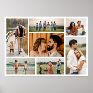 Create Your Own 7 Photo Collage Editable Colour Poster