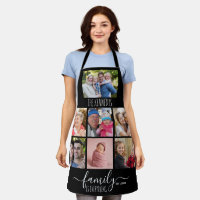Create Your Own 7 Photo Collage Family Name Black