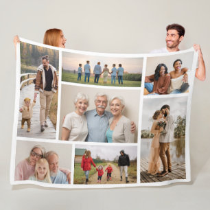 Create Your Own 7 Photo Collage Fleece Blanket