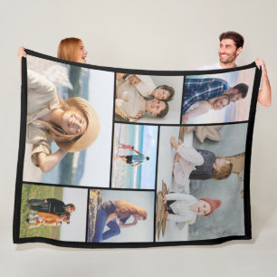 Create Your Own 7 Photo Collage Fleece Blanket