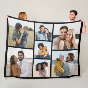 Create Your Own 7 Photo Collage Fleece Blanket