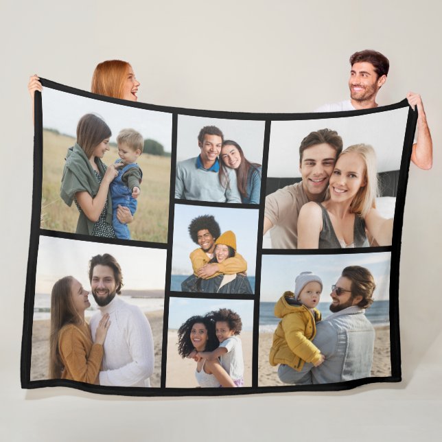 Create Your Own 7 Photo Collage Fleece Blanket (In Situ)