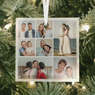  Create Your Own 7 Photo Collage  Glass Ornament